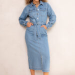 Danara jurk mid blauw Freebird